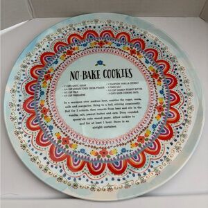 NWT Natural Life No Bake cookies recipe plate